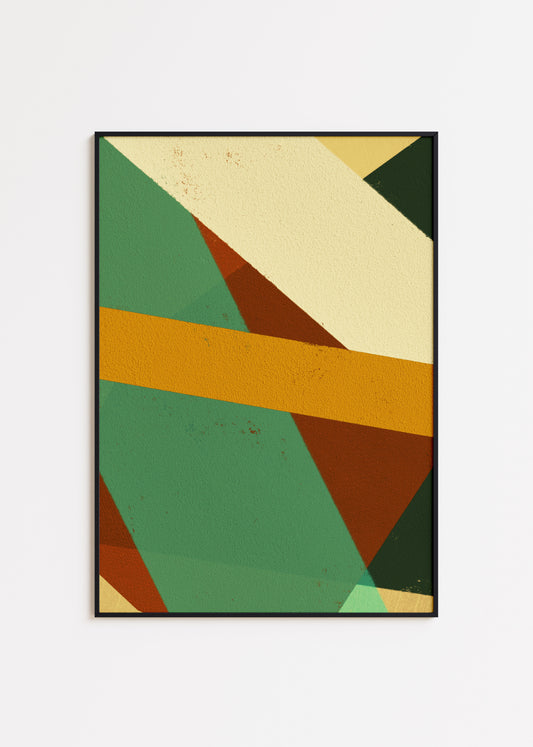 Colorful digital modern art print uses bold stripes of colour to inspire a sense of movement and energy for your interior design and home wall decor projects.  Colors: Turquoise, ochre, brick, cream. Available in sizes (inches): 8x10, 11x14, 12x16, 16x20, 18x24, A3, A2, A1, 24x36, 28x40