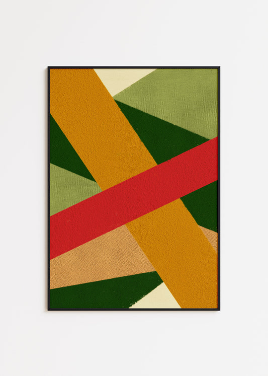 Colorful digital modern art print uses bold stripes of colour to inspire a sense of movement and energy for your interior design and home wall decor projects.  Colors: green, ochre, raspberry, light terracotta, beige Available in sizes (inches): 8x10, 11x14, 12x16, 16x20, 18x24, A3, A2, A1, 24x36, 28x40